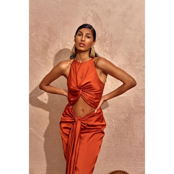 NWT ANDREA IYAMAH Reni cut-out midi dress Size M $225 - Picture 2 of 11